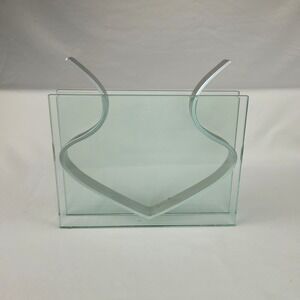 Peter Hewitt MoMA Square Ribbon Vase Glass Anodized Aluminum Modernist Decor
